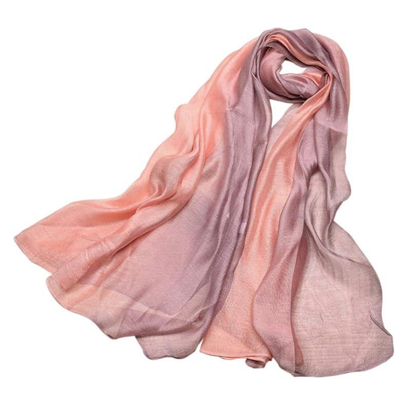 Used (MAYUDAMA SILK) Silk Scarf Stole Spring/Summer Shawl Stylish Cold Protection Sun Protection for Women (7. Powder Ash) 0