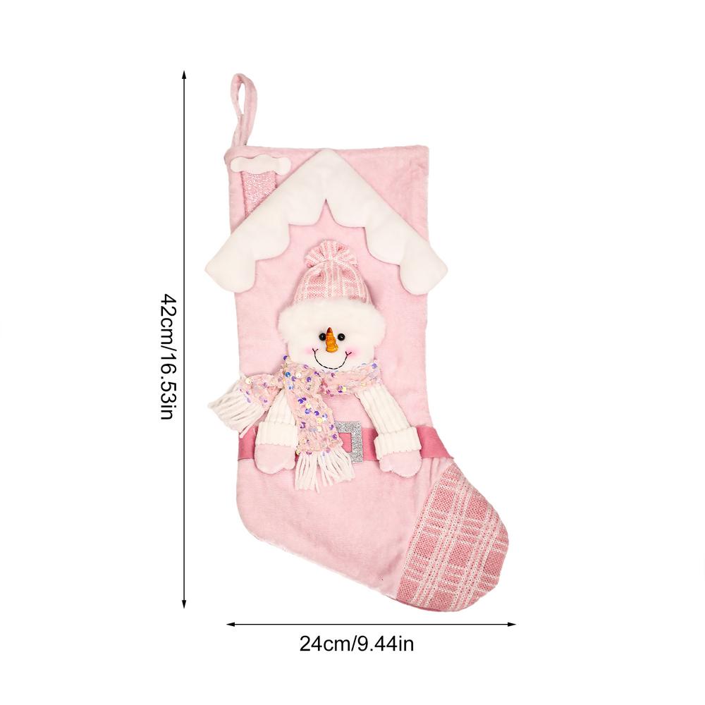 

Christmas Stockings For Kids Cartoon Pastel Christmas Stockings Santa Claus Snowman Elk Family Holiday Decorations Big Stockings 42x24x3cm