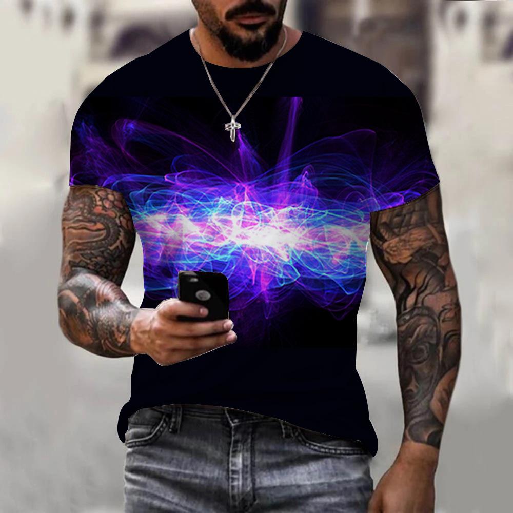 2023 Color Graffiti Print 3DT-shirt Men and Women, Animal 3d Digital Print Summer Short-sleeved T-shirt