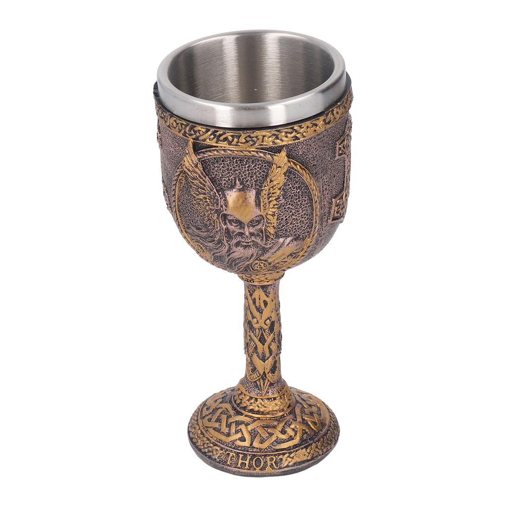 Nordic Wine Goblet Stainless Steel Liner Resin Shell Decorative Retro Beer Cup for Home Kitchen Bar