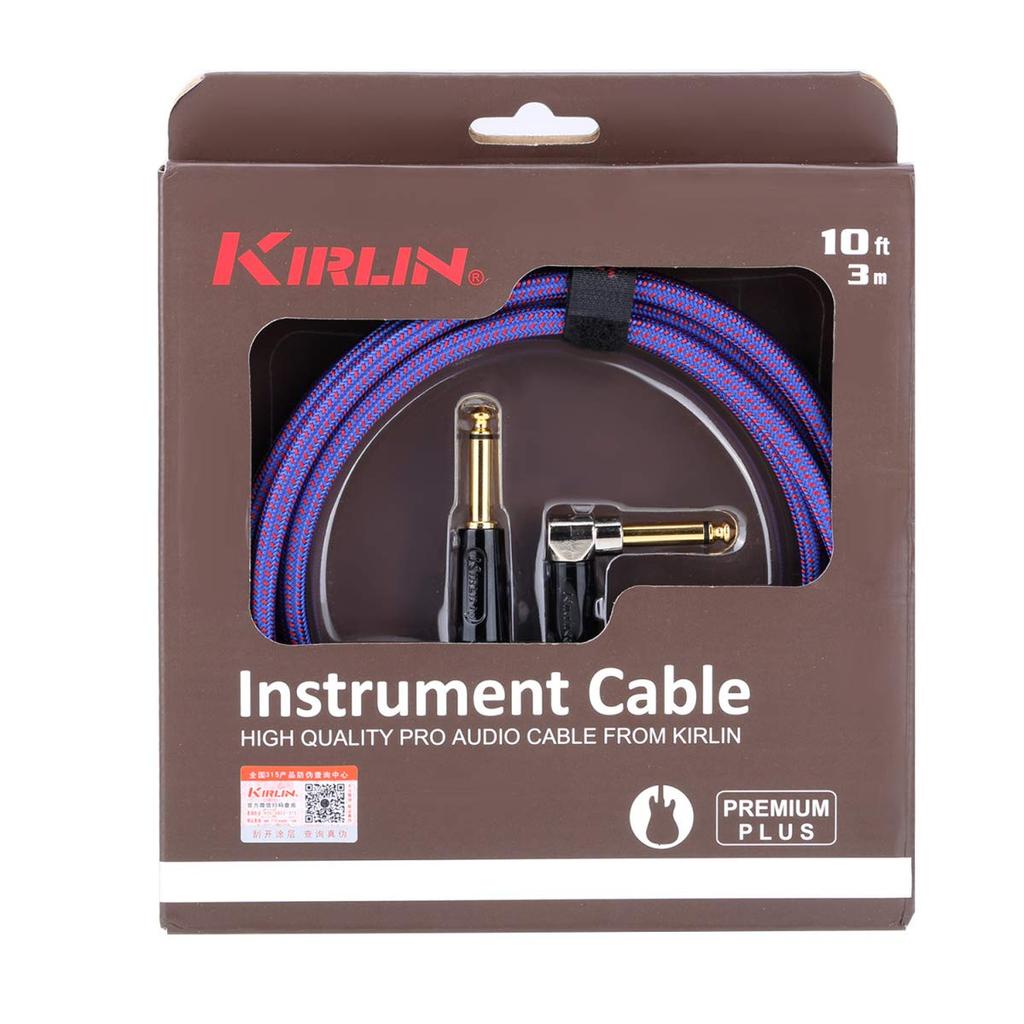 Kirlin 3m Straight-to-L-shaped Plus Noise-Free GuitarBass Cable, Purple