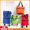 Shopping Pull Cart with Wheel Reusable Grocery Bags Oxford Easy Installation Folding Waterproof High-Capacity Household Supplies
