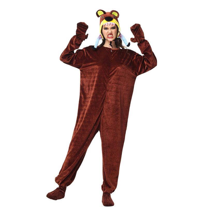 

Хэллоуин мультяшный животный комбинезон медведь-людоед бурый медведь животный костюм костюм для косплея L