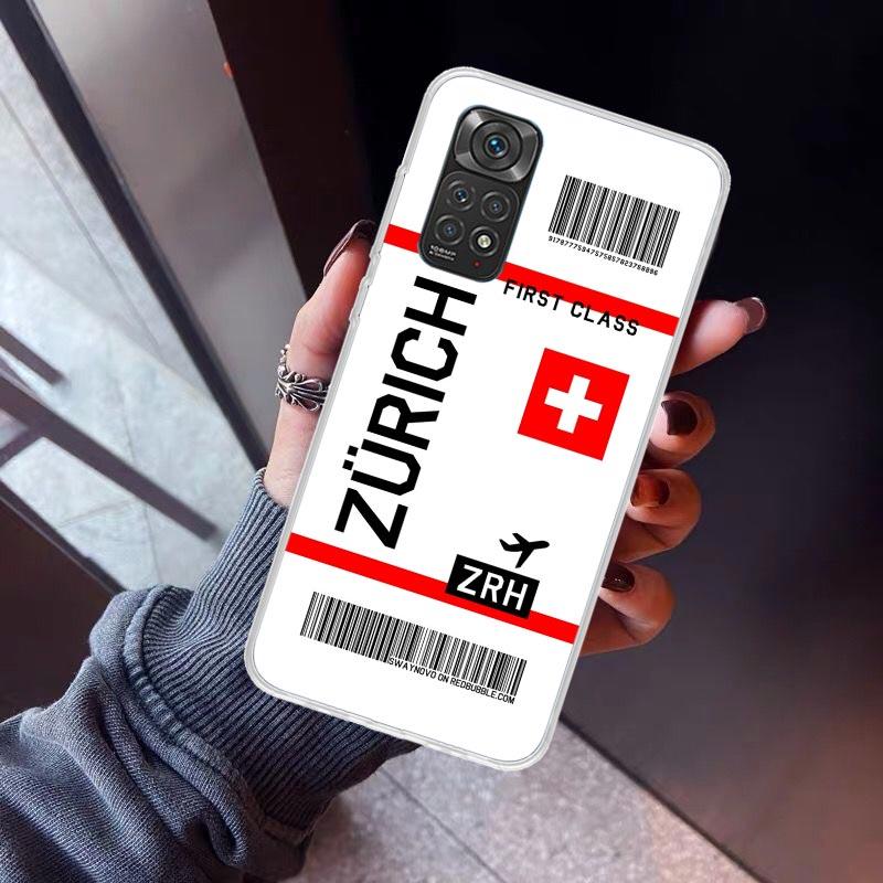 

Travel Ticket Label Phone Case For Xiaomi Redmi Note 15 14 14S 13 12S 12 Pro Plus 11S 11 10S 10 4G Cover 11E 11T 5G Print Fundas Redmi Note 14 5G