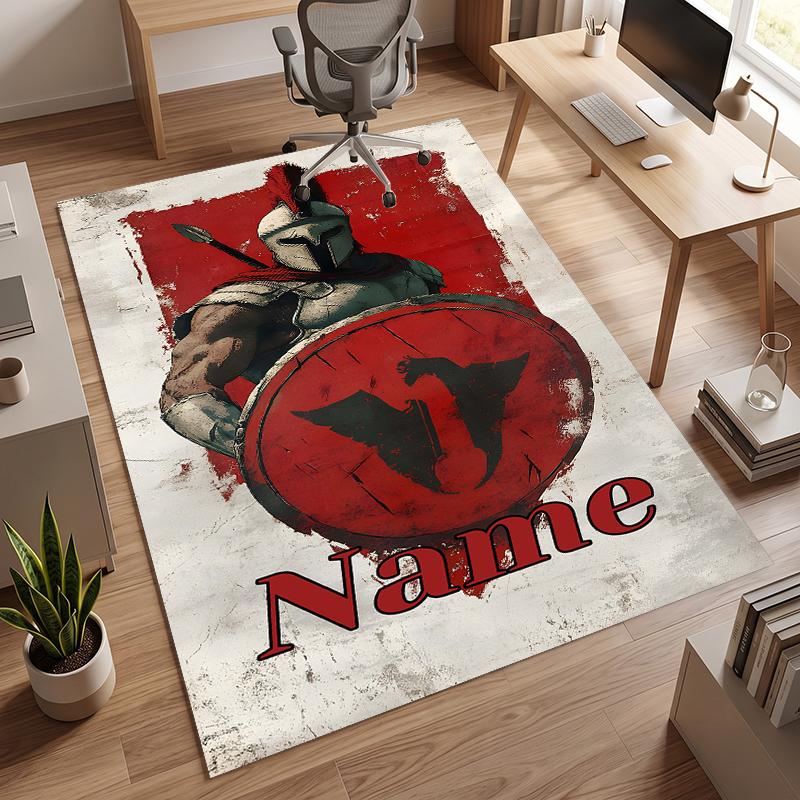 Spartan Warrior (1) Personalized Name Office Carpet Stylish Decor for Living Room Bedroom Kitchen