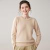 Women's Cashmere Round Neck Sweater - Thickened, Versatile, Loose Knit for Autumn/Winter.