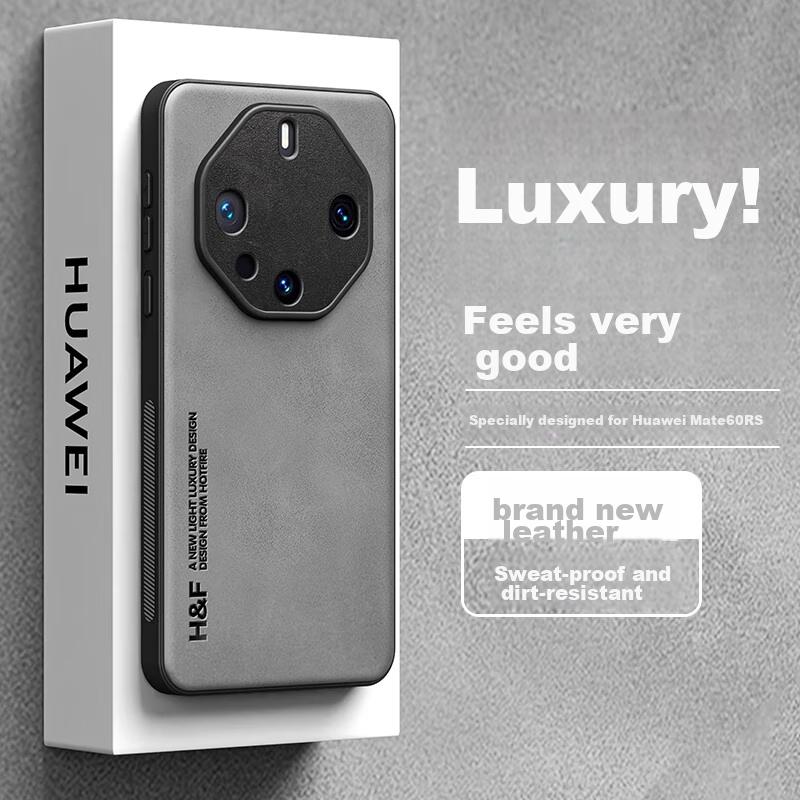 Phone Case for Huawei Mate60RS, Mate60RS Pro Master Protective Cover, Upgraded Skin-Like Matte Lens Full Protection Silicone Case - Smoke Gray
