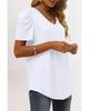 Azura Exchange V-Neck Puff Sleeve T-Shirt