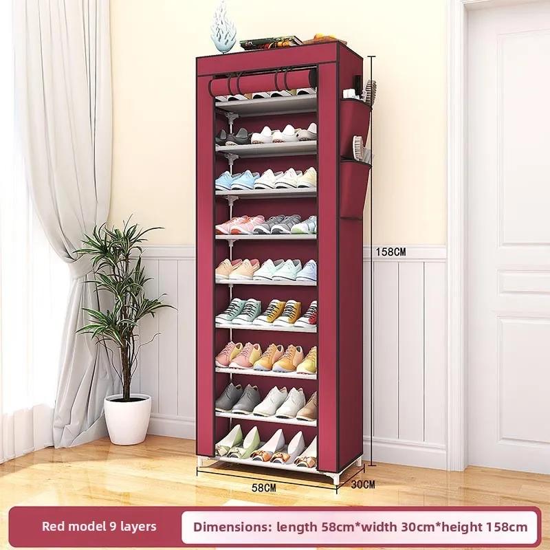 1p Dustproof Shoe Storage Rack Organizer Multilayer Nonwoven Shoes Storage Cabinet Home Hallway Space-saving Cabinets Shoe Shelf