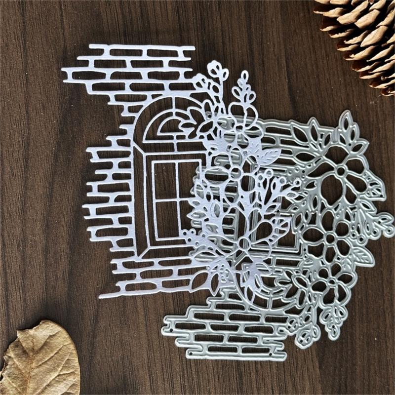 Window Flower Cutting Dies Carbon Steel Die Cut Decorative Embossing Paper Die for Card Making Scrapbooking Bookmarks
