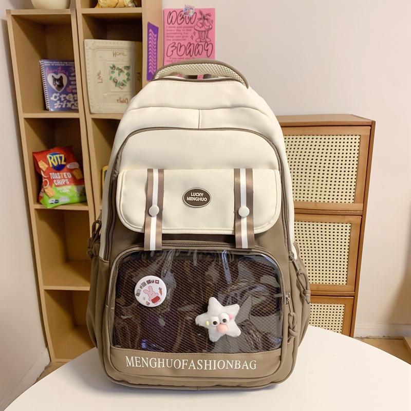 Transparent Student Large Capacity Schoolbag Versatile Cute College Girl Pain Bag New Backpack