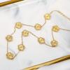 Waterproof Laser Stainless Steel Five Leaf Flower Y2K 10 Flower Necklace Simple for Woman Daily Party Aesthetic Jewelry Clover