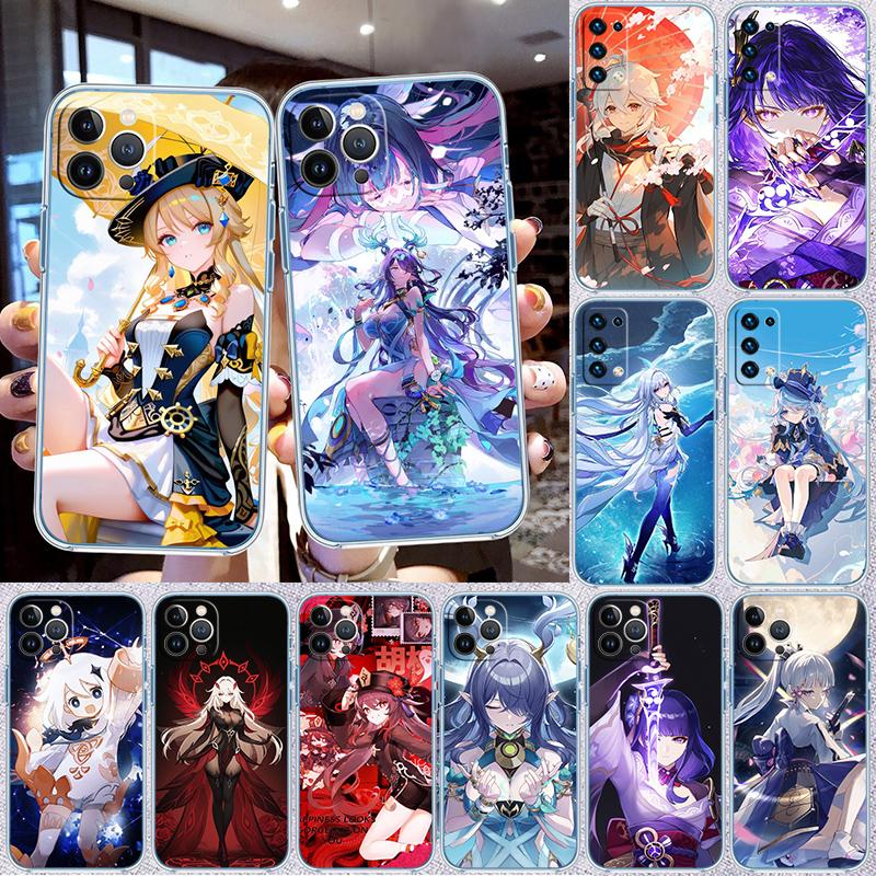 RA14 Genshin Impact Transparent Phone Case for Samsung Galaxy A04 A04S A14 A23 A34 A54 M23 M33 M52 M53