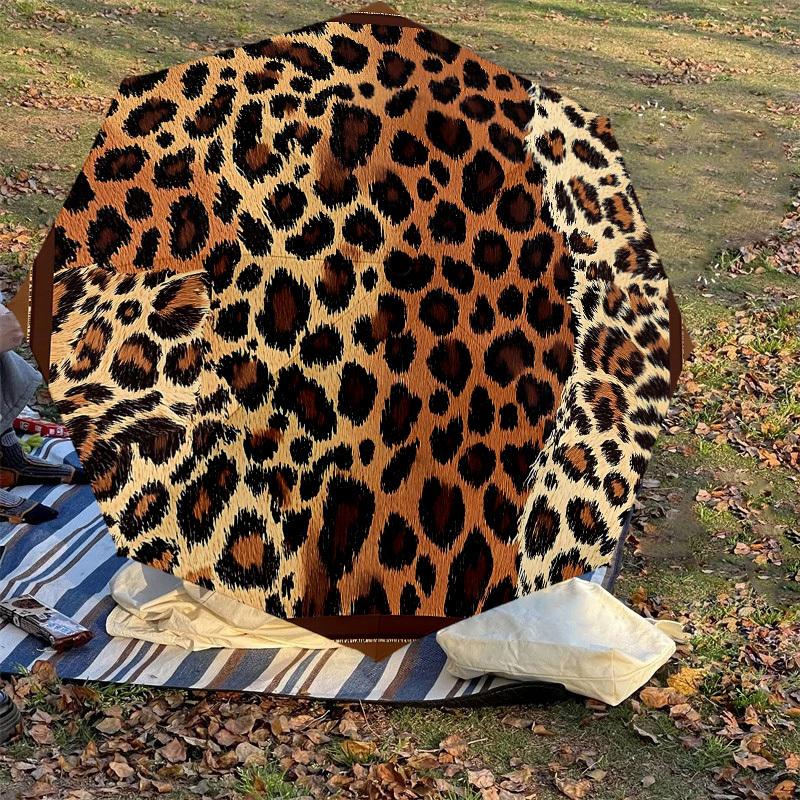 1 Stück Leopardenmuster-Regenschirm - 8-Speichen-verstärkt - Tragbar - Faltbar - Reise - Geeignet für alle Jahreszeiten - Tägliche Nutzung im Freien - Ist eine ideale Wahl -K0359