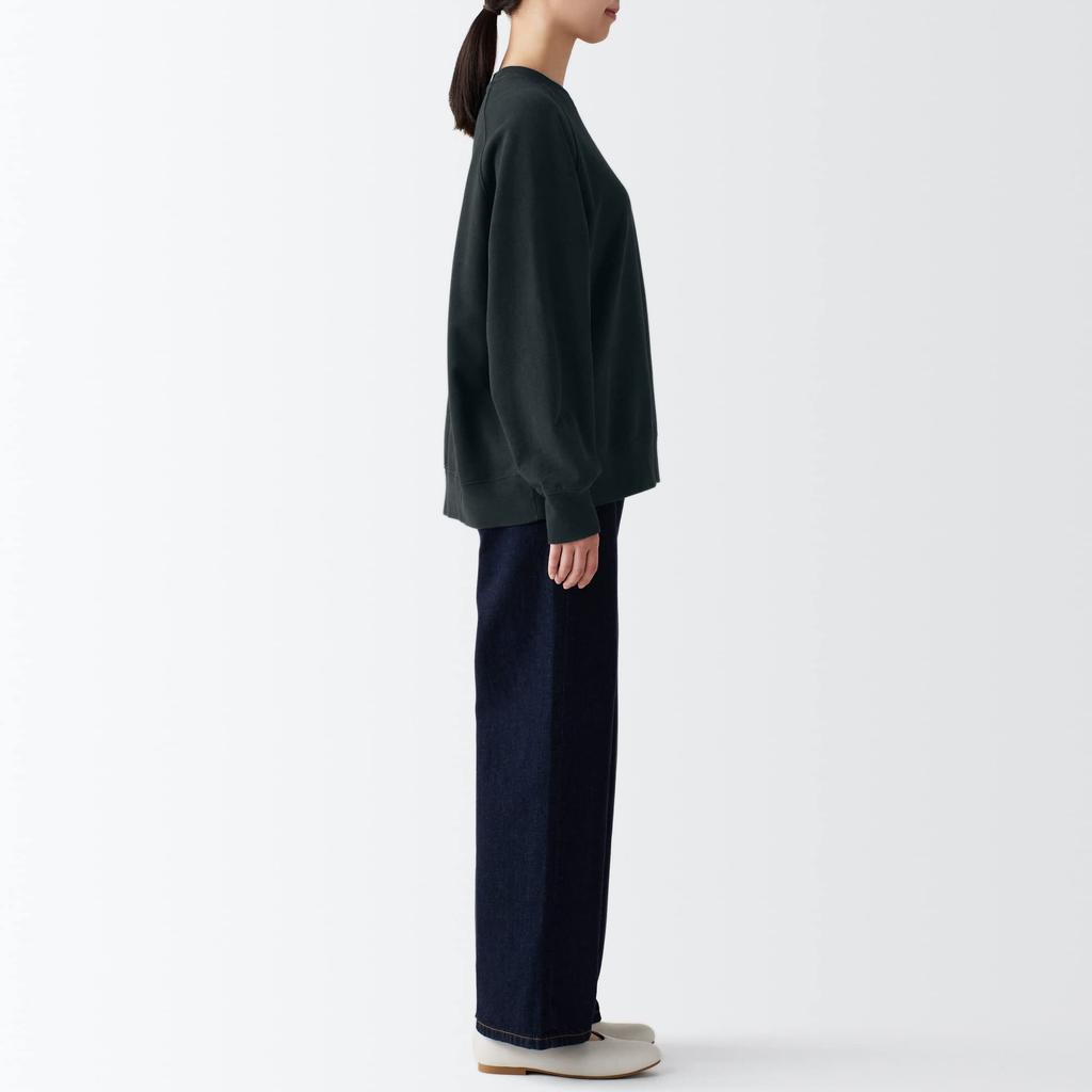 MUJI Yak-Mischung Rundhals-Sweatshirt BBT48A2A Schwarz Einheitsgröße Damen