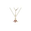 Colier Vivienne Westwood Inimă Roșie CU PIETRE STRĂLUCITOARE ORB Ton Auriu Cu Cutie B62