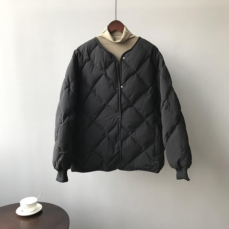 Rhombus cotton clothes women's short winter new bread clothes solid color small cotton-padded clothes