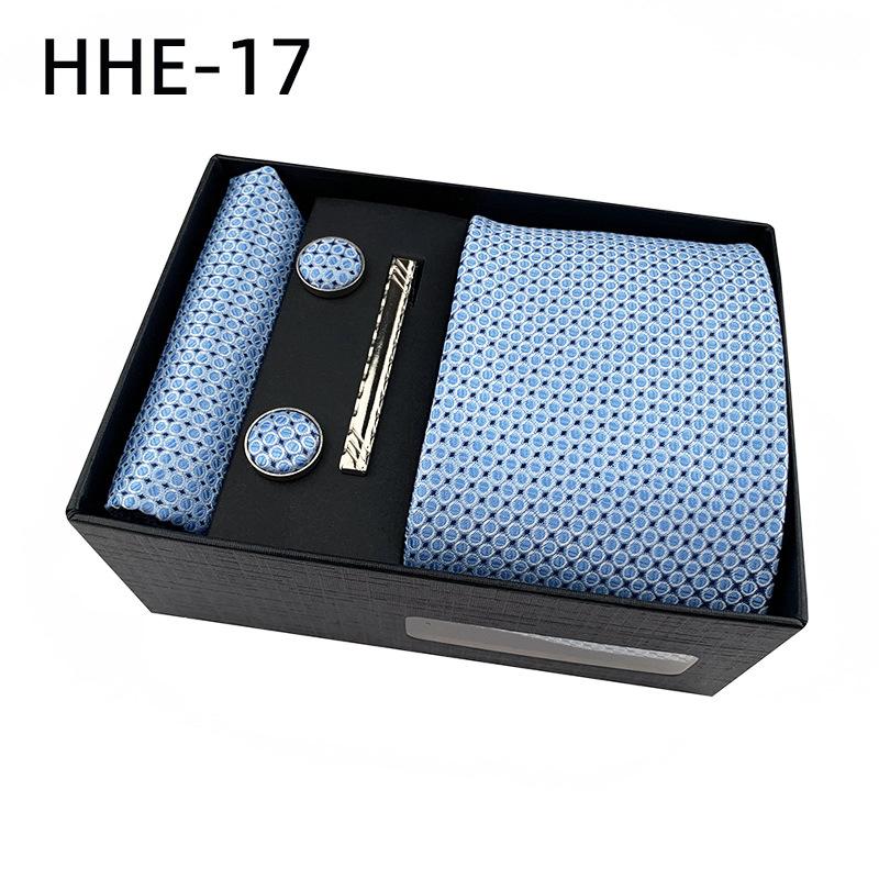 Cravatta da uomo Paisley Set regalo cravatta con gemelli e fermacravatta Cravatta business casual Nera Confezione regalo