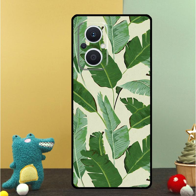 Retro Banana Leaf Plant Case For OPPO Reno 15 15F 14 13 12 11 10 Pro 14F 13F 12F 11F 8T OPPO Find X9 X8 X6 Pro Cover