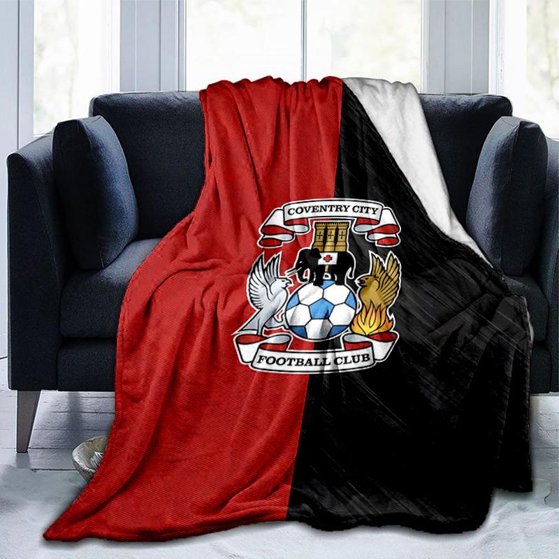 Coven-try Football Club Crest Printed Throws Blanket Soft Flannel Blankets for Couch Bed Gifts for Men Women Picnic blanket Christmas gifts