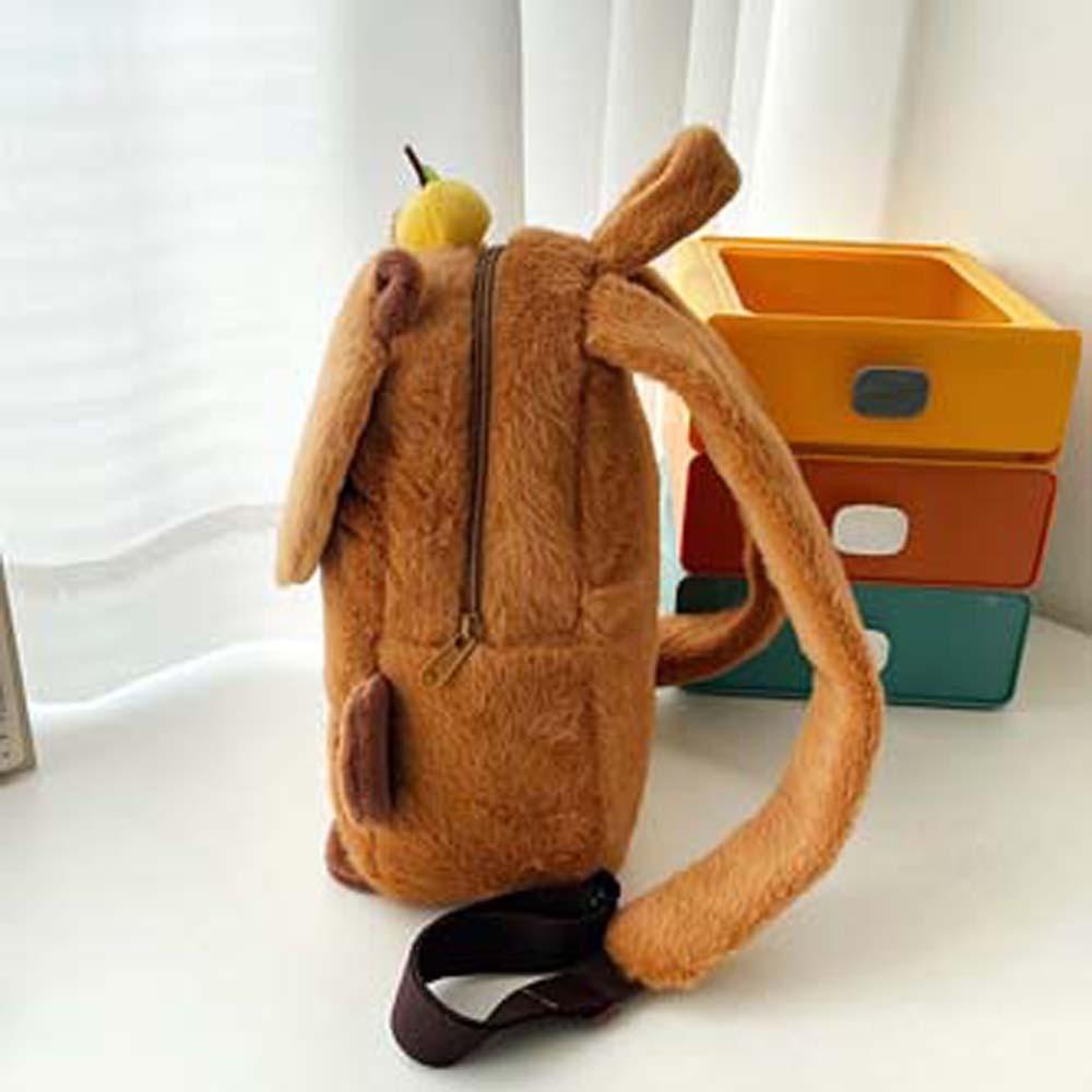 Thickened Cartoon Animal Daypack PP Cotton Large Capacity School Bag Capybara Plush Backpack  Gifts