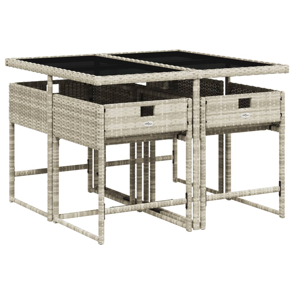 Vidaxl 5-Cz. Garden Furniture Set With Cushions, Light Grey