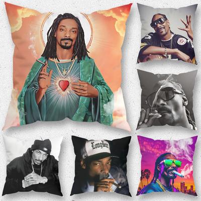 Saint Jesus S-Snoop D-Dogg Pillow Case For Home Bedroom Room Decoration Living Room Sofa Cushion Cover Suitable
