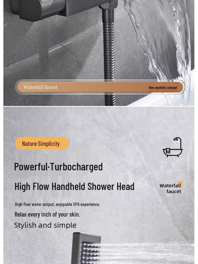 Wandmontierter Luxus-Wasserfall-Badewannen-Duscharmatur