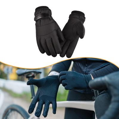 Mens Winter Gloves Motorcycle Wear Resistant Trendy Non Slip Thermal Warm for Commuting