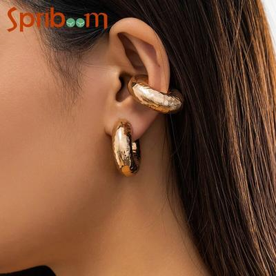 Punk Thick Ear Clip for Women Without Piercing Geometric Clip Earrings Simple Ear CuffJewelry  Personality Jewelry Metal Accessories