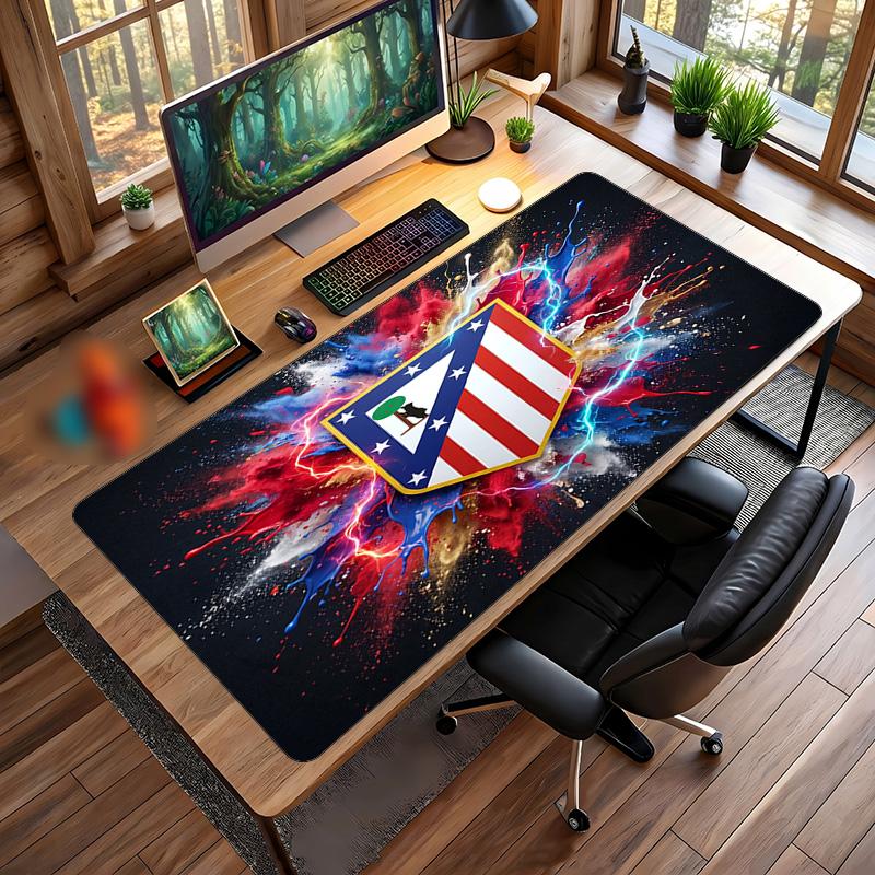 Tappetino Mouse Grande Stampato Atletico Madrid, Tappetino da Scrivania Morbido in Gomma Antiscivolo per Gaming, Decorazione per Ufficio, Laptop, Computer