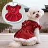 2026 New Outfit for Small Dogs Tweed Dog Dress with Bow & Pom-pom Decor, Ruffled Sleeves & Leash Ring, Elegant Daily