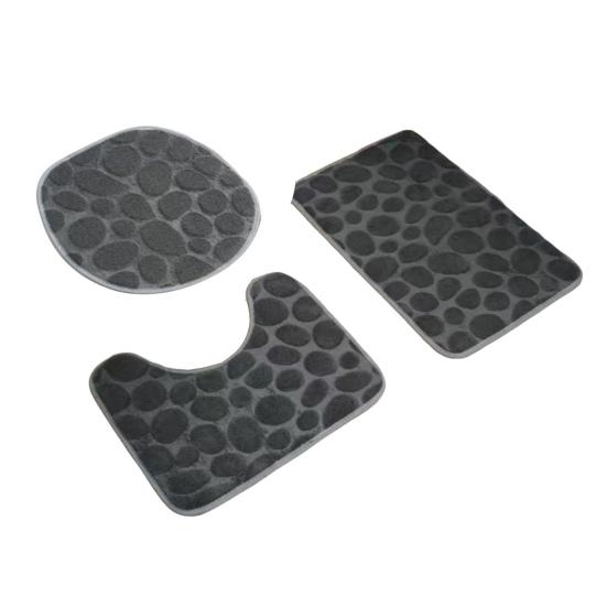 Non-slip Floor Mat U-shaped Pad Three-piece Set Wear Resistant Solid Color
