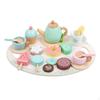 Wooden Tea Party Set for Little Girls, Toddlers 3-5, Pretend Play Kids