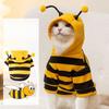 Bee Pet Puppy Coat Winter Warm Dog Hoodies Cat Cosplay Costume Holiday Outfit for Small Medium Dogs Cats Funny Apparel