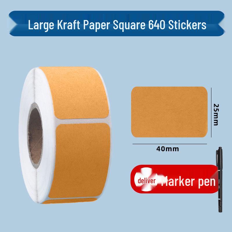 Writable Kraft Paper Label Stickers with Matte Self-Adhesive Backing