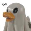 Resin Animal Figurine Halloween Rubber Duck, Cute Decor with Big Eyes & Orange Beak, Duck Fade-Resistant for Indoor Outdoor Desktop Garden