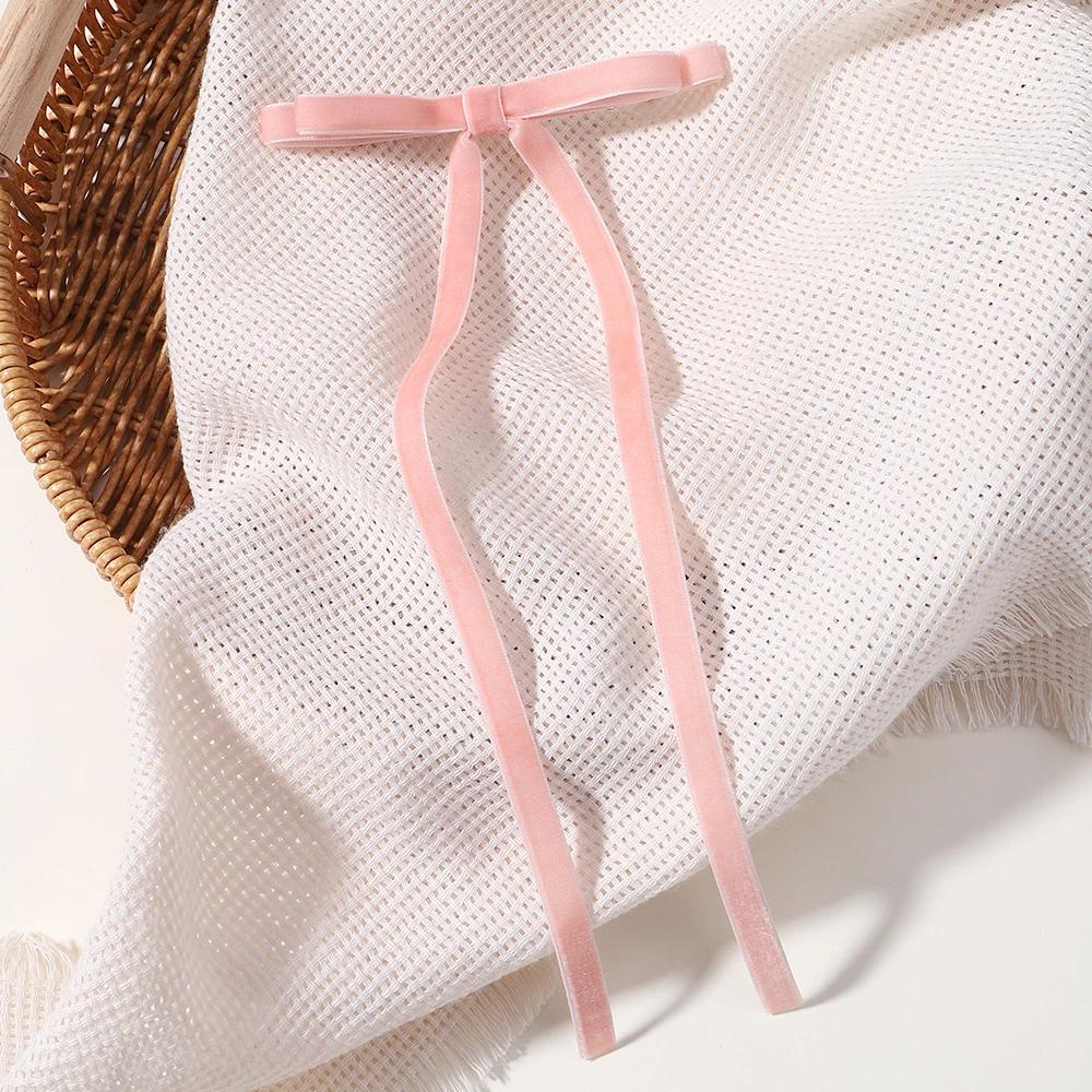 Vintage Big Large Velvet Bow Hairpins Barrettes For Women Girls Wedding Long Ribbon Korean Hair Clip Hairgrip Hair Accessories