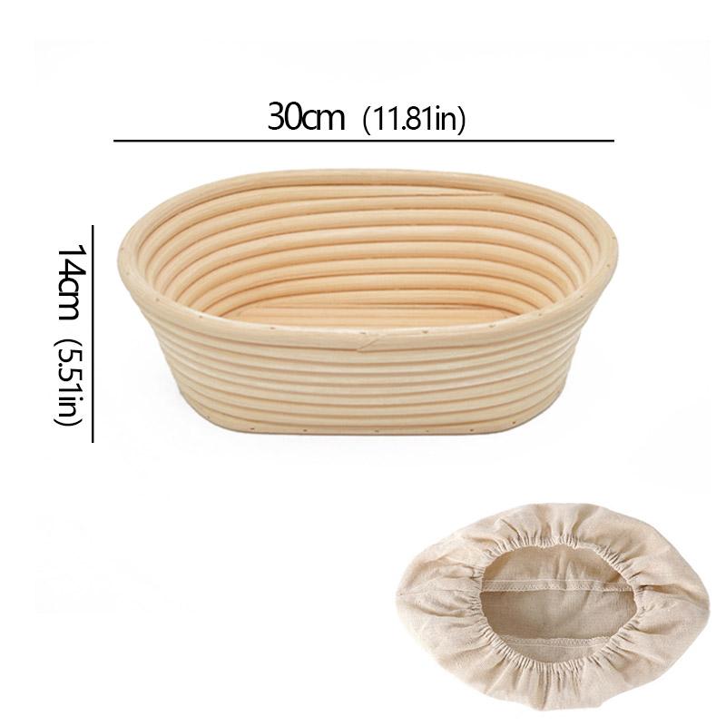 Oval/Round Bread Rattan Fermentation Basket Handmade Rattan Wicker Baking Bowl Kitchen Tool for Home Bakers Bread Baking Tools