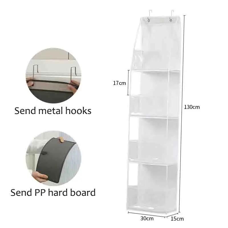 

Over the door hanging organizer, wall-mounted cosmetics nursery closet bathroom bedroom storage with pockets, 1pc door hanger белый