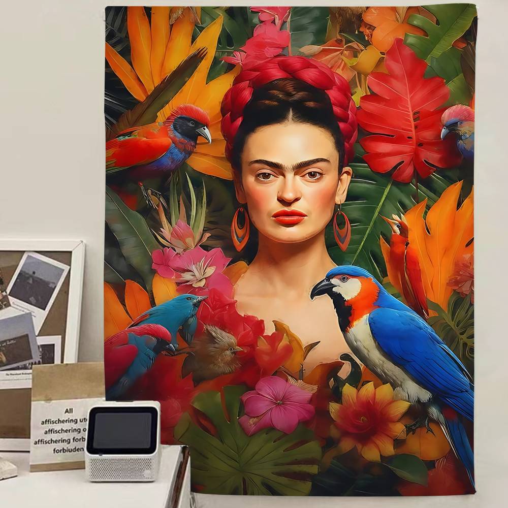 Tapestry Anime Pittura di FFrida KKahlos Tappeti Floreali Hippie per Parete Arredo Stanza dei Letti Decorazione da Parete Decorazione per la Casa