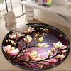 1pc Floral StainedGlass Office Round Area Rug, Indoor Mat Suitable ForOffice, Under Office Chairs Bedroom Living Room Home Decor, Room Deco D168