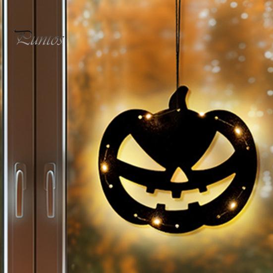 Outdoor Halloween Accessories Pumpkin Hanging Decor, Non-Woven Ghost Ornament with Light String, Spooky Decorations Door Wall Decor for Party