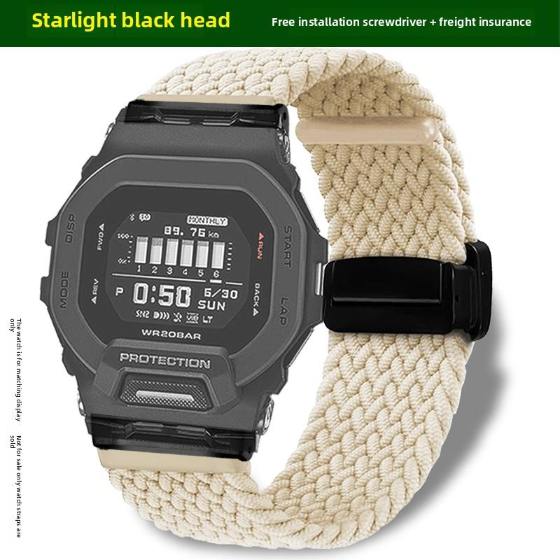 8 Colors Scalable Watchband Magnetic Metal Buckle For Casio G-shock 3506 GBD-200SM GBD-200 Cat Nylon Canvas Watch Strap Men Band