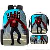 Zaino Spoof Skibidi Toilet Man Zaino Scuola Elementare Borsa Astuccio