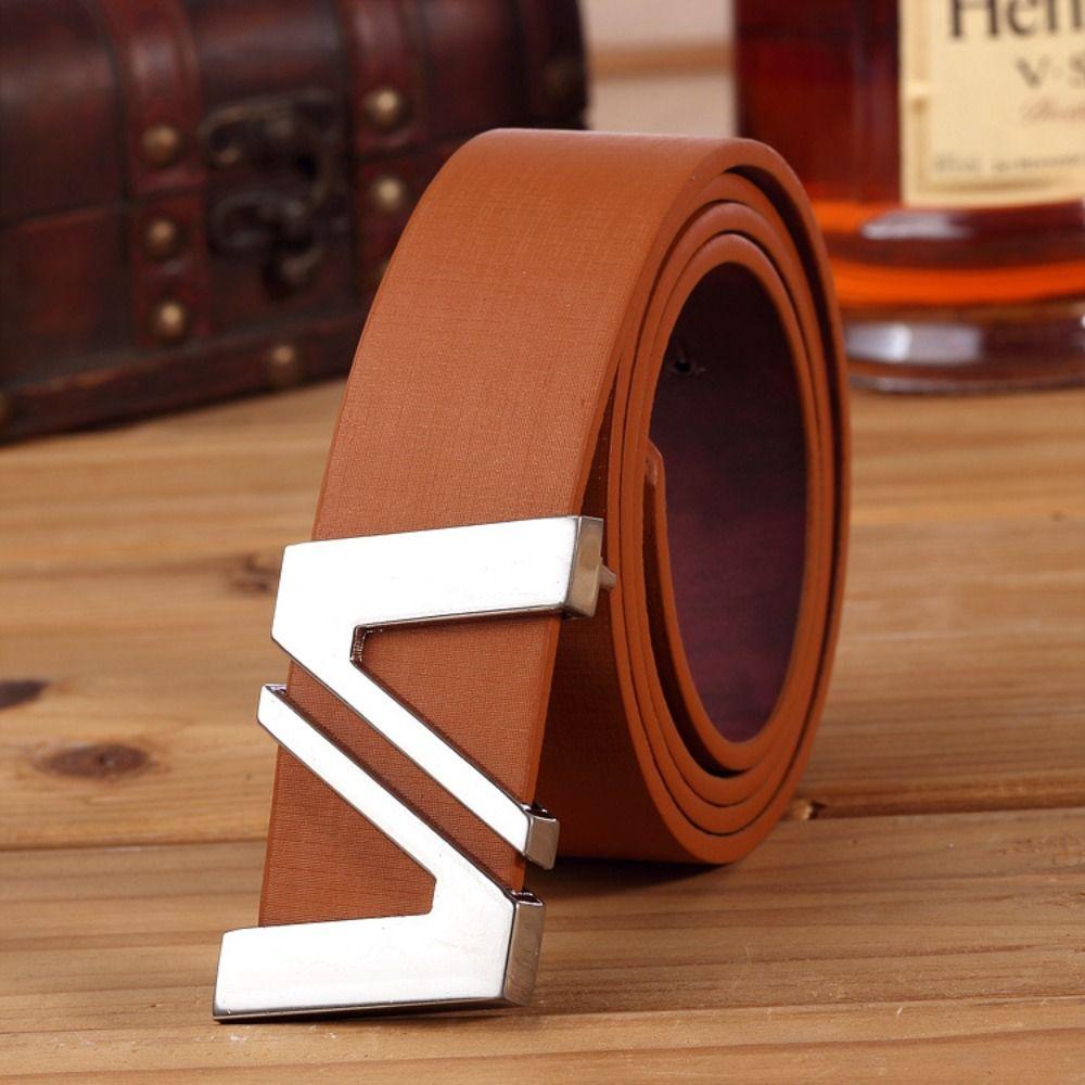 

Кожаный ремень с буквой V, роскошный дизайн, поясной ремень, модные ремни для брюк и платьев коричневый