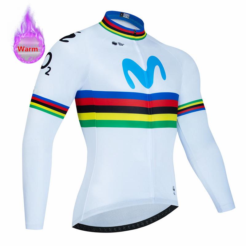 2026 Movistar Zimní teplý termo fleecový set Cyklistické oblečení Cyklistický dres Sportovní Španělsko MTB Cyklistické oblečení Maillot Ciclismo Hombre