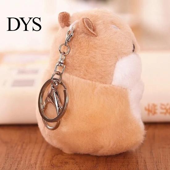 Soft Touch Keychain Hamster Plush Cute Stuffed Animal Pendant for Bags Backpacks Sturdy Chain Keyring Keys Adorable Gift Kids Friends Christmas