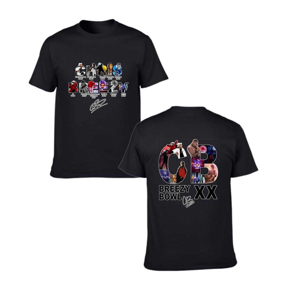 

New Apparel Chris Brown Breezy Bowl XX 25 Tour Music Concert Merch Limited Shirt Unisex T-Shirt S