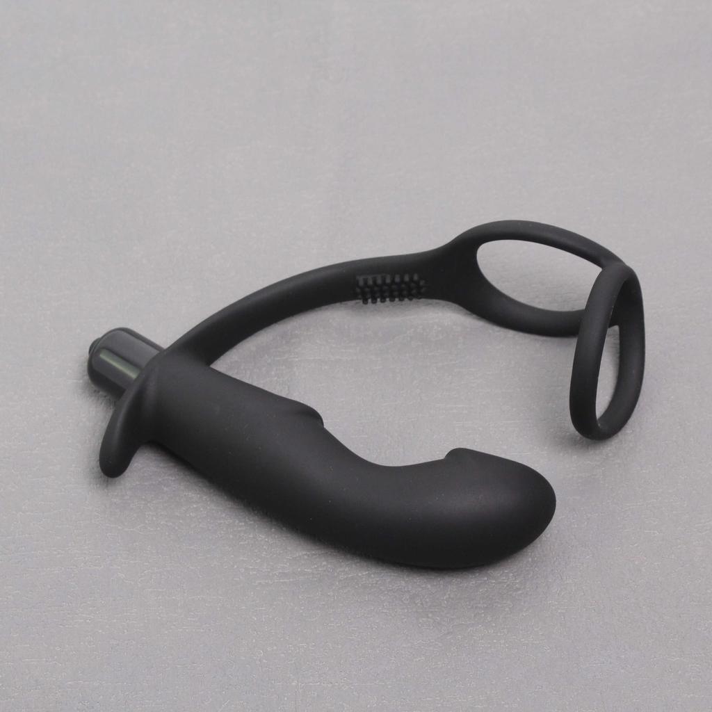 Prostate Massager Anal Vibrator Male with Cock Double Ring Butt Plugs for Men Delay Ejaculation 10 Vibrating Modes Sex Toys